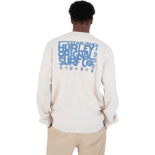 2026 Hurley Mens Graphic Slub Crew HFA25MMFT05491 - Bone